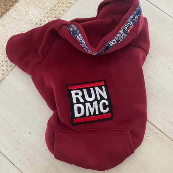 RUN DMC blue dog rap sweatshirt hoodie luxury pet small music nostalgic dj fans - Picture 4 of 5
